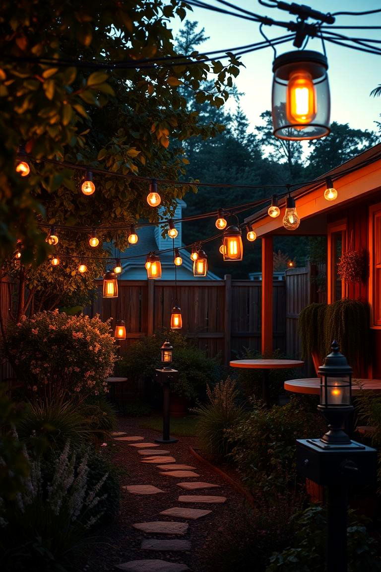Eclectic Outdoor Lighting - 24 Boho Garden Ideas