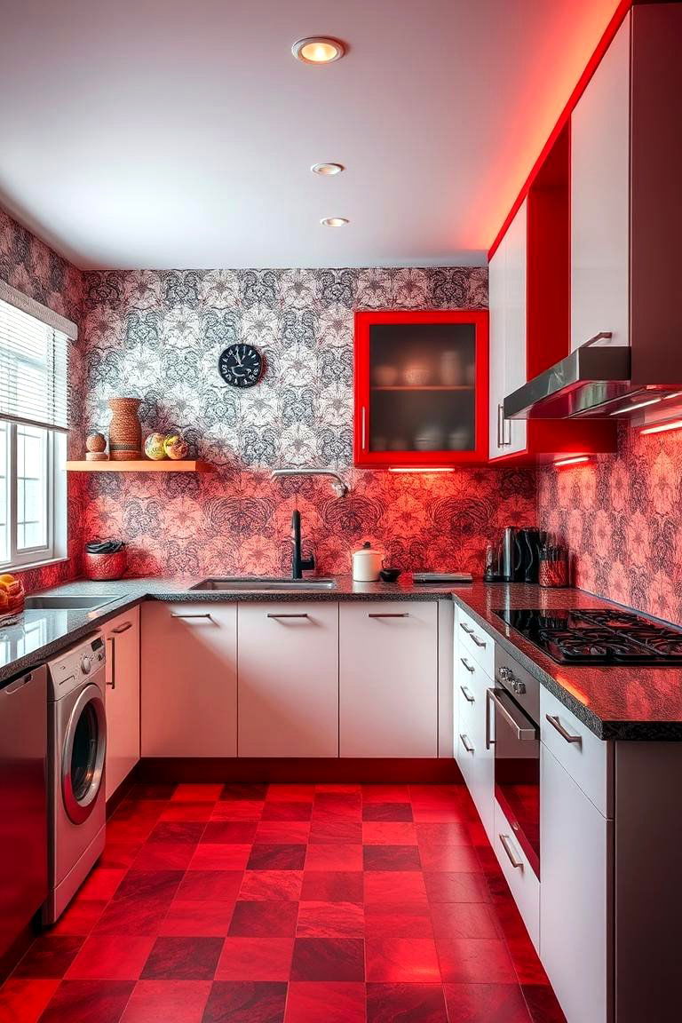 Eclectic Pattern Mix - 24 red and black kitchen ideas