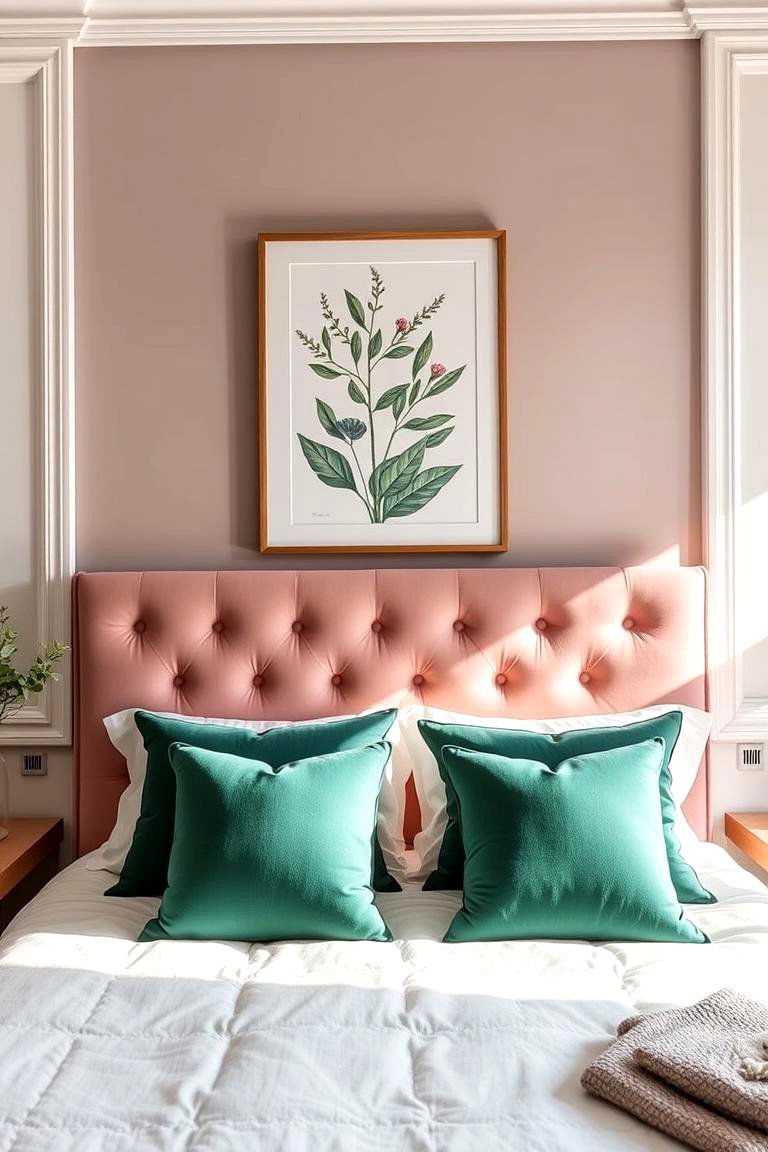 Eclectic Pink and Green Bedroom - 24 Pink Room Ideas