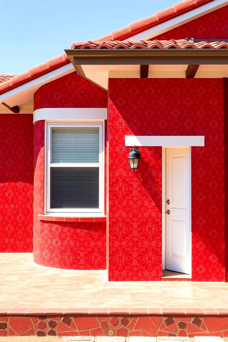 Eclectic Red Patterned Walls - 24 red home exterior ideas