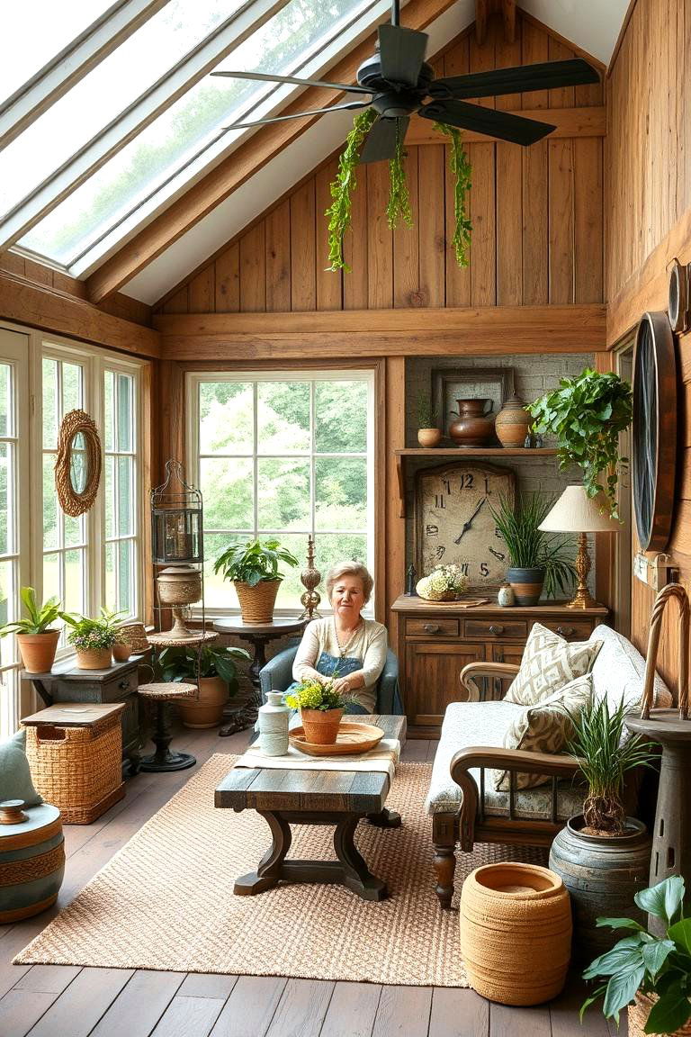 Eclectic Rustic Mix - 24 Rustic Sunroom Ideas