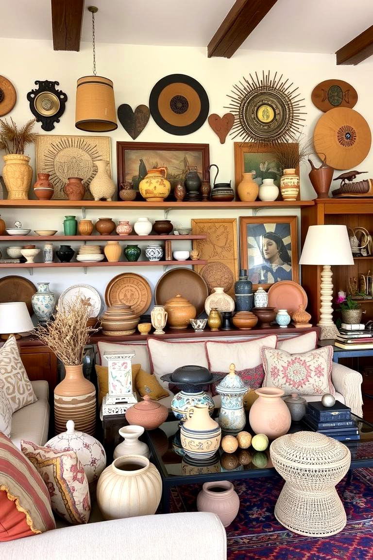 Eclectic Southwestern Collectibles - 24 Southwest Living Room Ideas