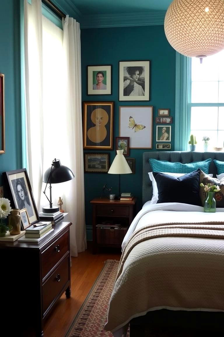 Eclectic Teal Ensemble - 24 Teal Bedroom Ideas