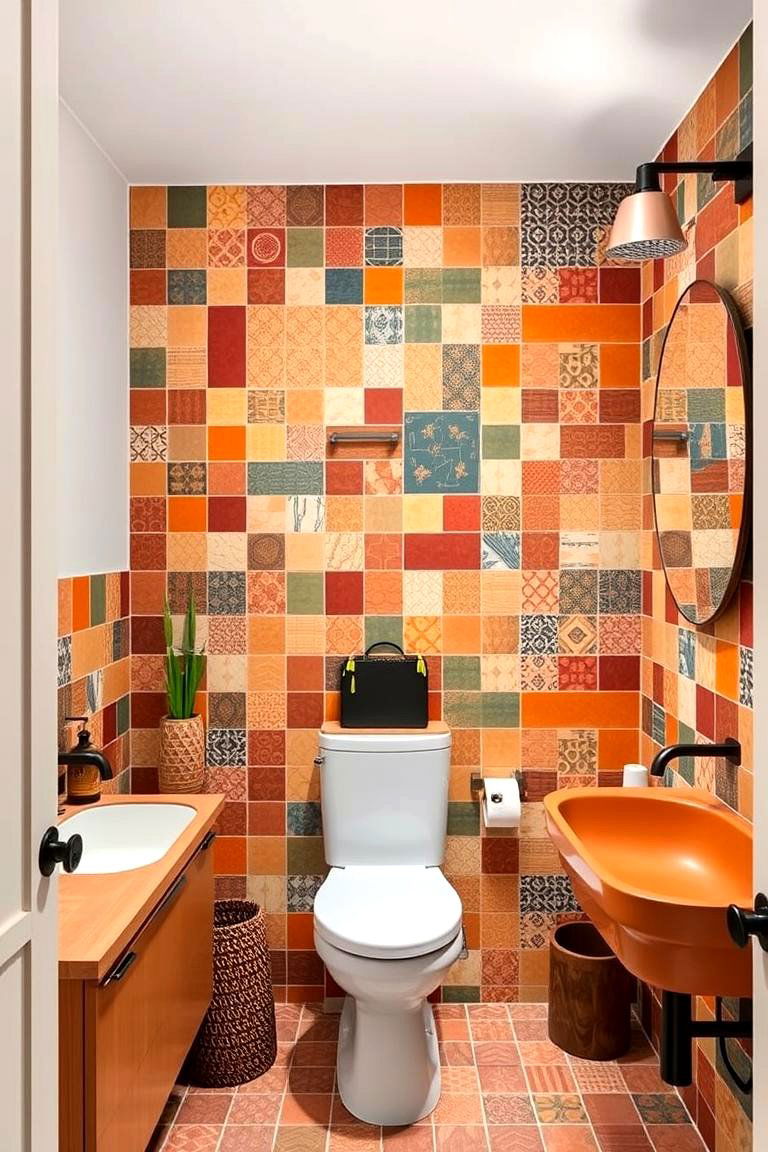 Eclectic Terracotta Mix - 24 Terracotta Bathroom Ideas