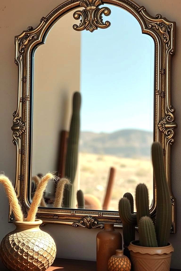 Eclectic Vintage Mirrors - 24 Bohemian Desert Decor Ideas