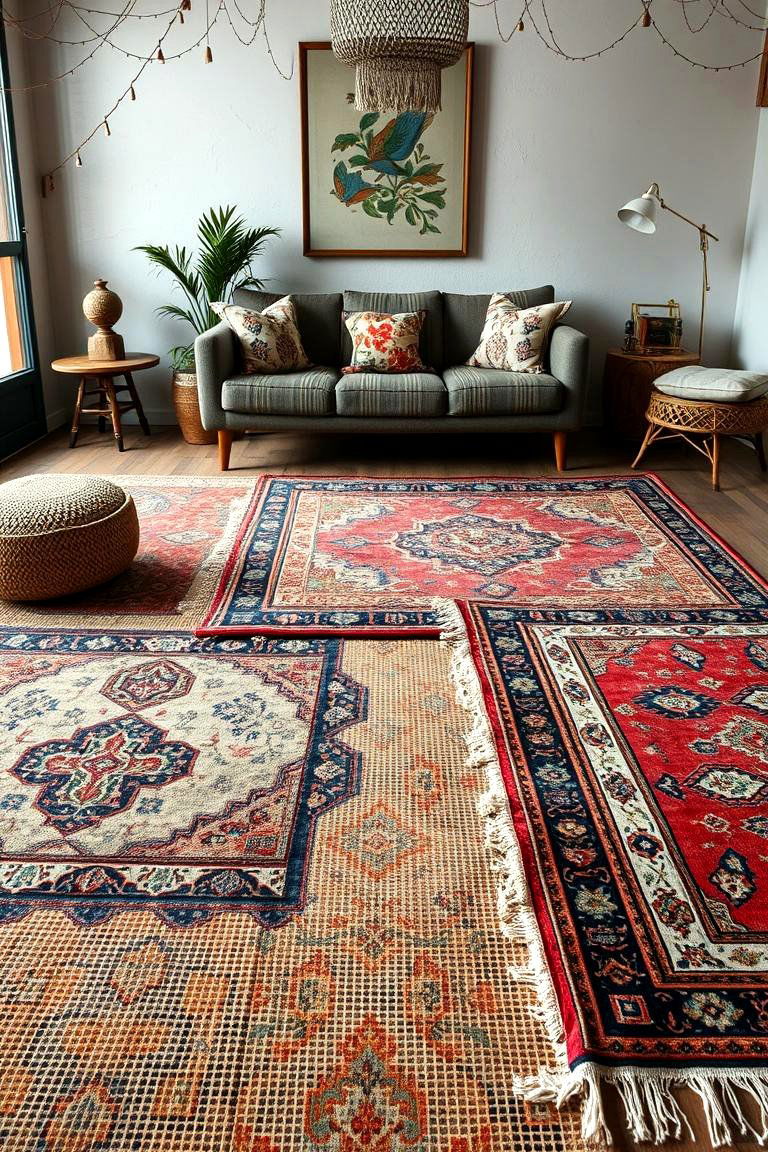 Eclectic Vintage Rug Sanctuary - 24 Boho Patio Ideas