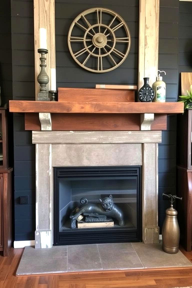 Eclectic Vintage Touch - 24 Black Shiplap Fireplace Ideas