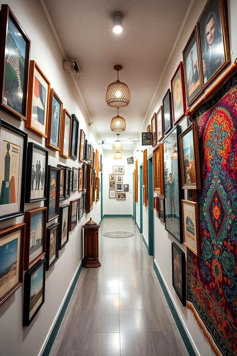 Eclectic Wall Art Displays - 24 Boho Hallway Ideas