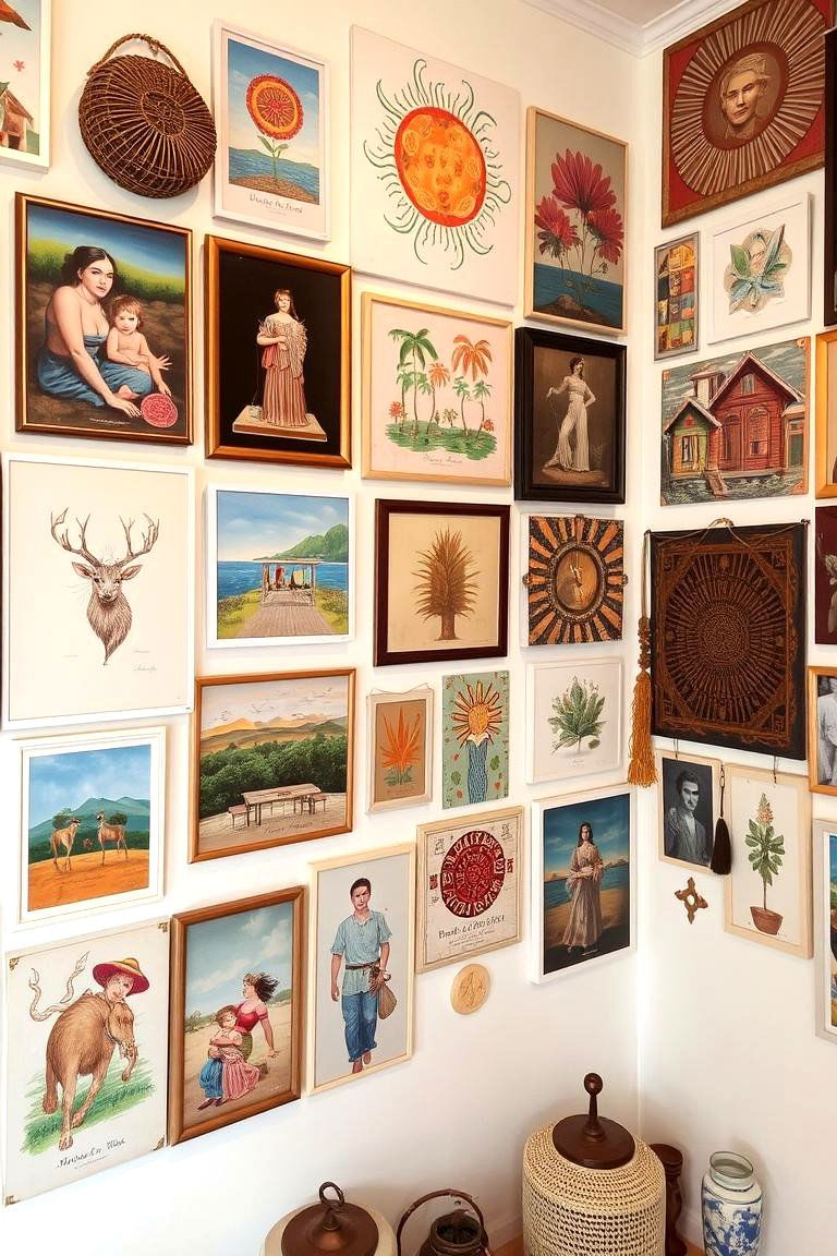 Eclectic Wall Art Displays - 24 Girls Boho Bedroom Ideas
