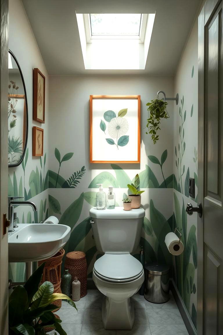 Eco Bathroom Art to Reflect Natural Beauty - 24 Small Green Bathroom Ideas