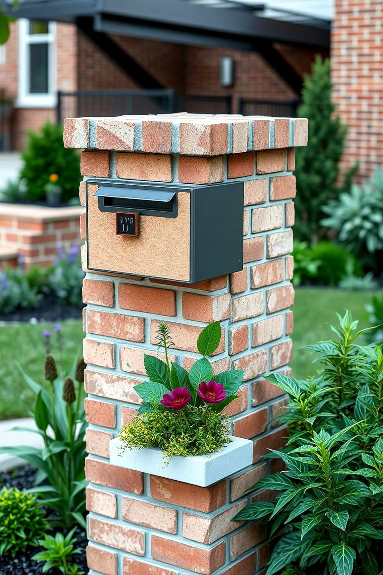 Eco Chic Brick Mailbox Statement - 24 Brick Mailbox Ideas