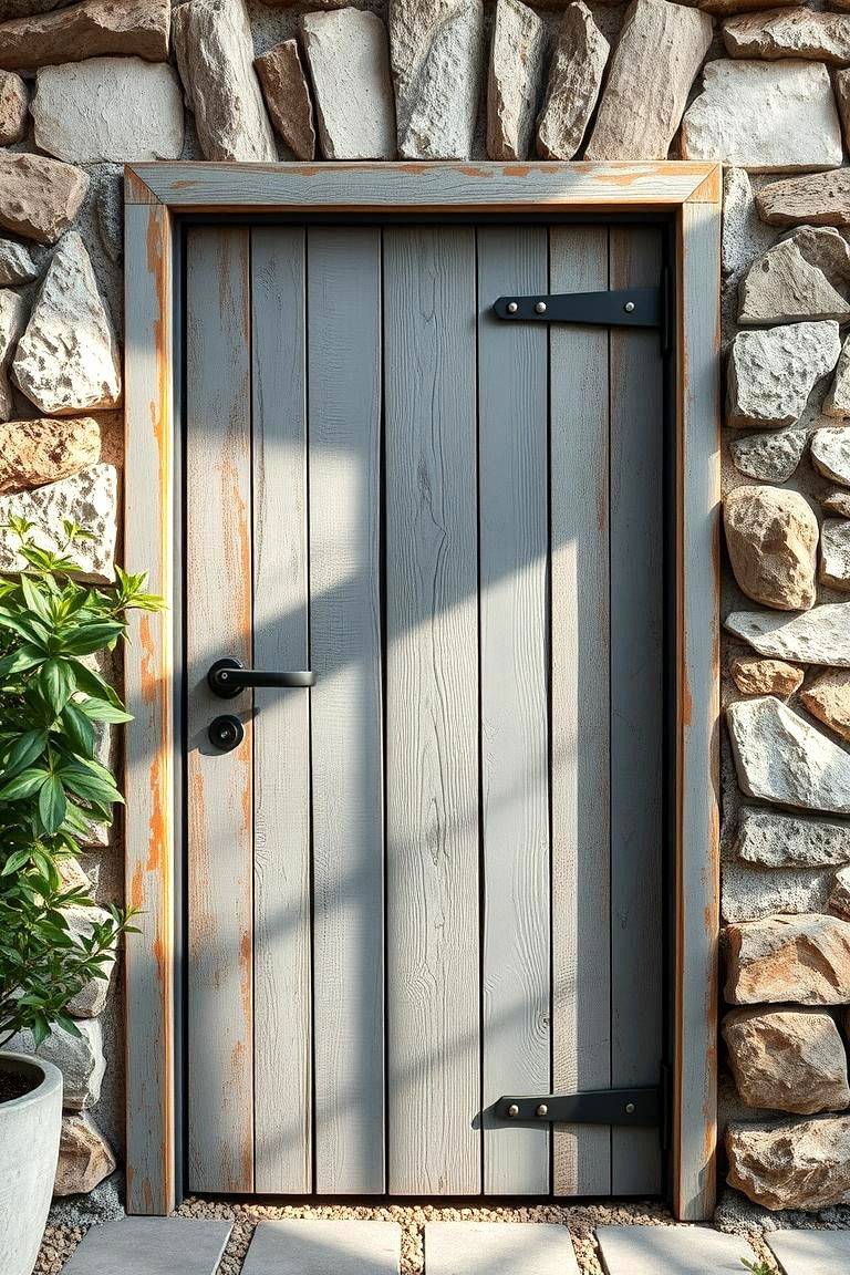 Eco Chic Grey with Recycled Materials - 24 Grey Front Door Ideas