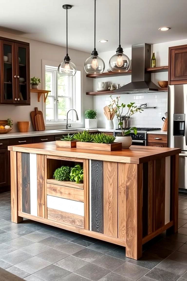 Eco Chic Kitchen Island - 24 Greenhouse Kitchen Design Ideas