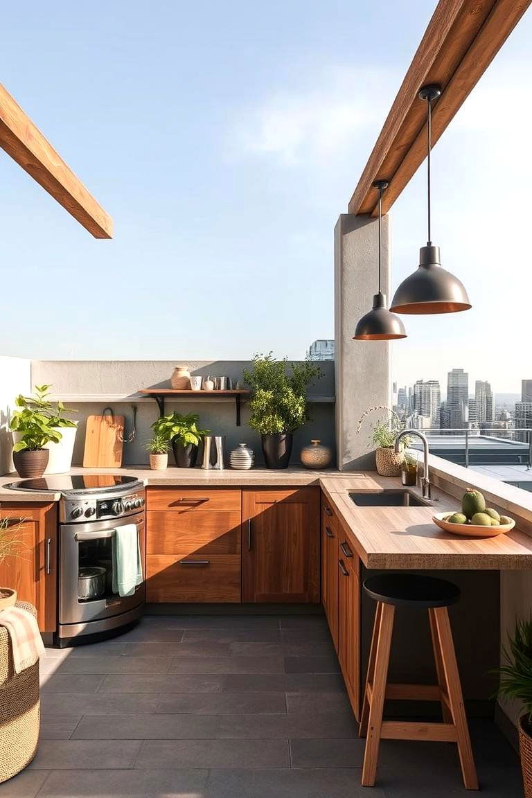 Eco Chic Rooftop Kitchen - 24 Rooftop Kitchen Ideas