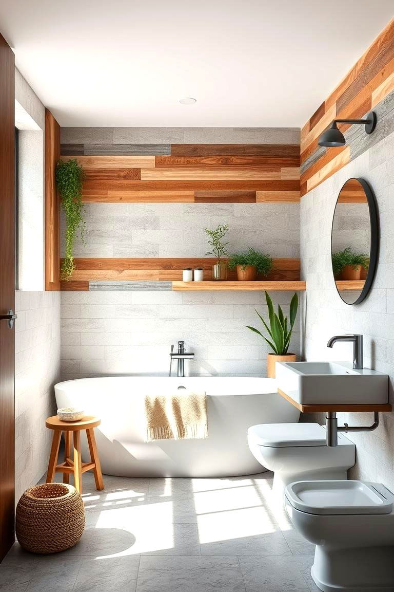 Eco Chic Serenity - 24 Green and Grey Bathroom Ideas