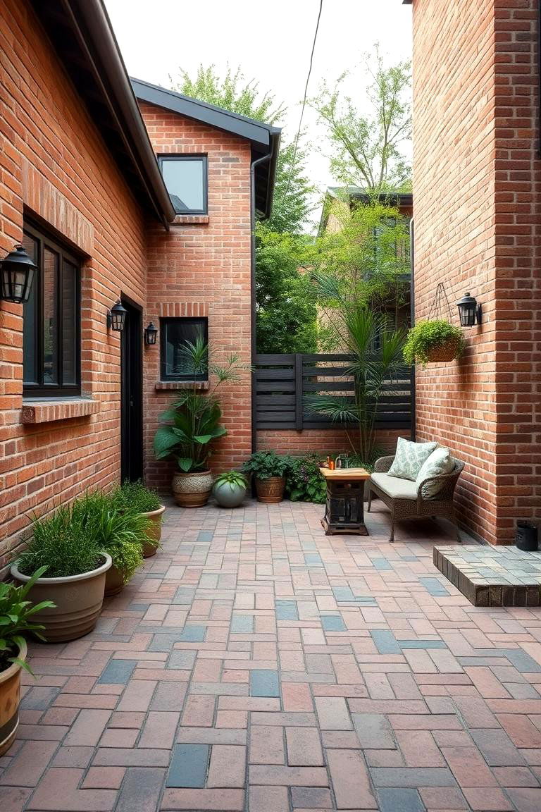 Eco Chic Sustainable Brick Patio - 24 herringbone brick patio designs