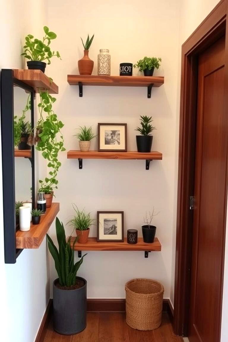 Eco Chic Wall Shelves - 24 Green Hallway Ideas