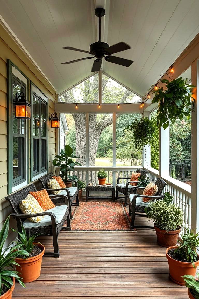 Eco Conscious Green Porch Retreat - 24 Three Season Porch Ideas