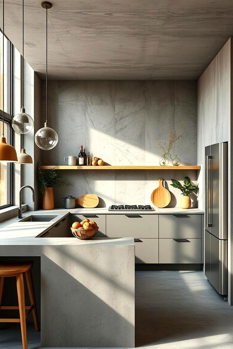 Eco Conscious Multi Functional Concrete - 24 Concrete Floor Kitchen Ideas