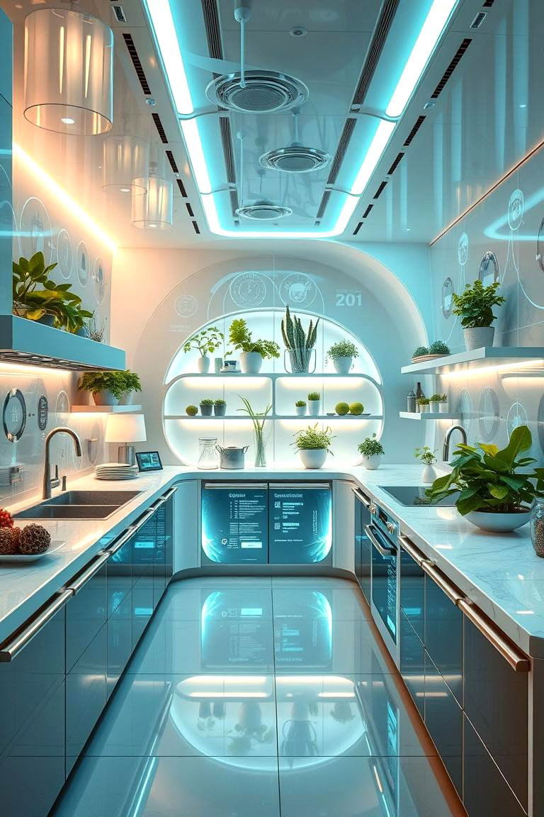 Eco Conscious Smart Kitchen Technology - 24 Greenhouse Kitchen Design Ideas