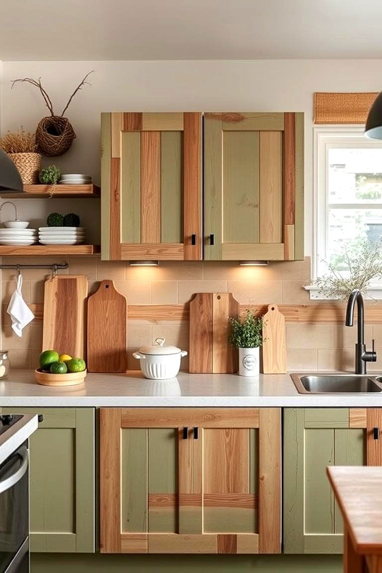 Eco Friendly Aesthetics - 24 Rustic Sage Green Kitchen Cabinets