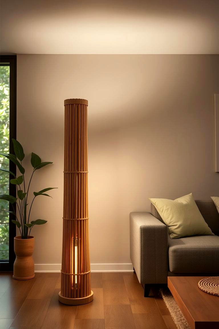 Eco Friendly Bamboo Floor Lamp - 24 Living Room Floor Lamp Ideas and Inspiration