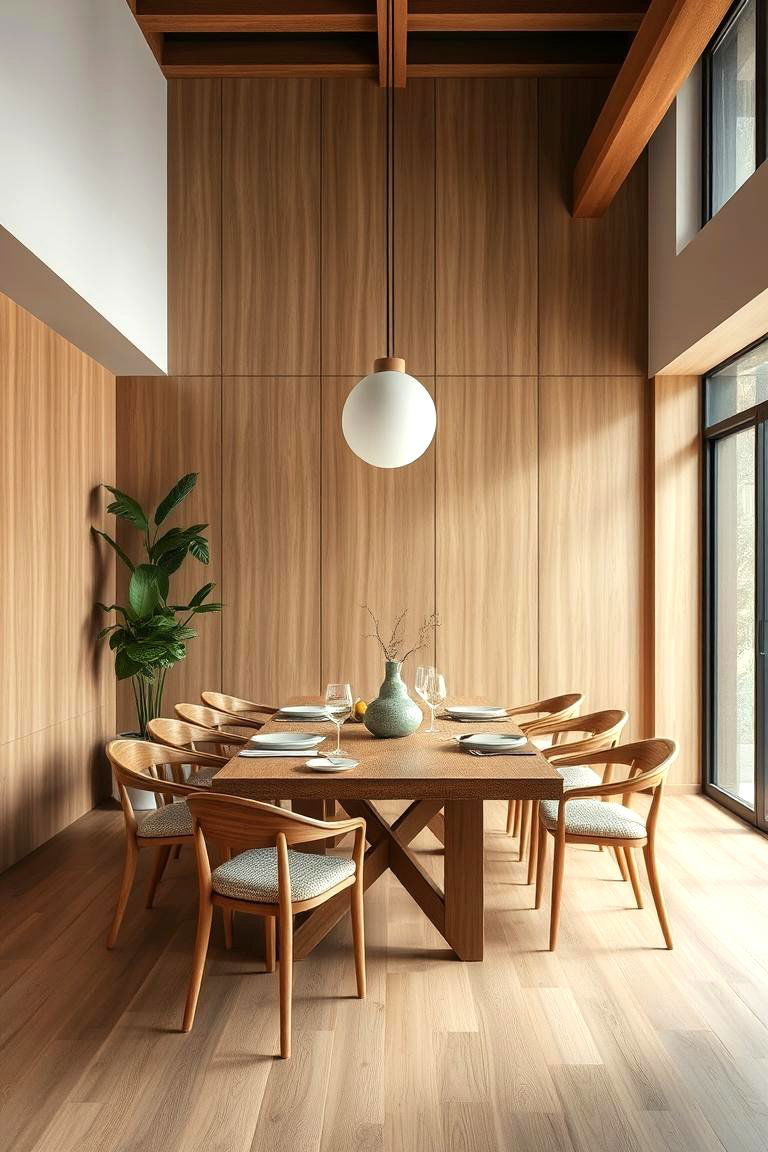 Eco Friendly Bamboo Paneling - 24 Dining Room Wall Paneling Ideas