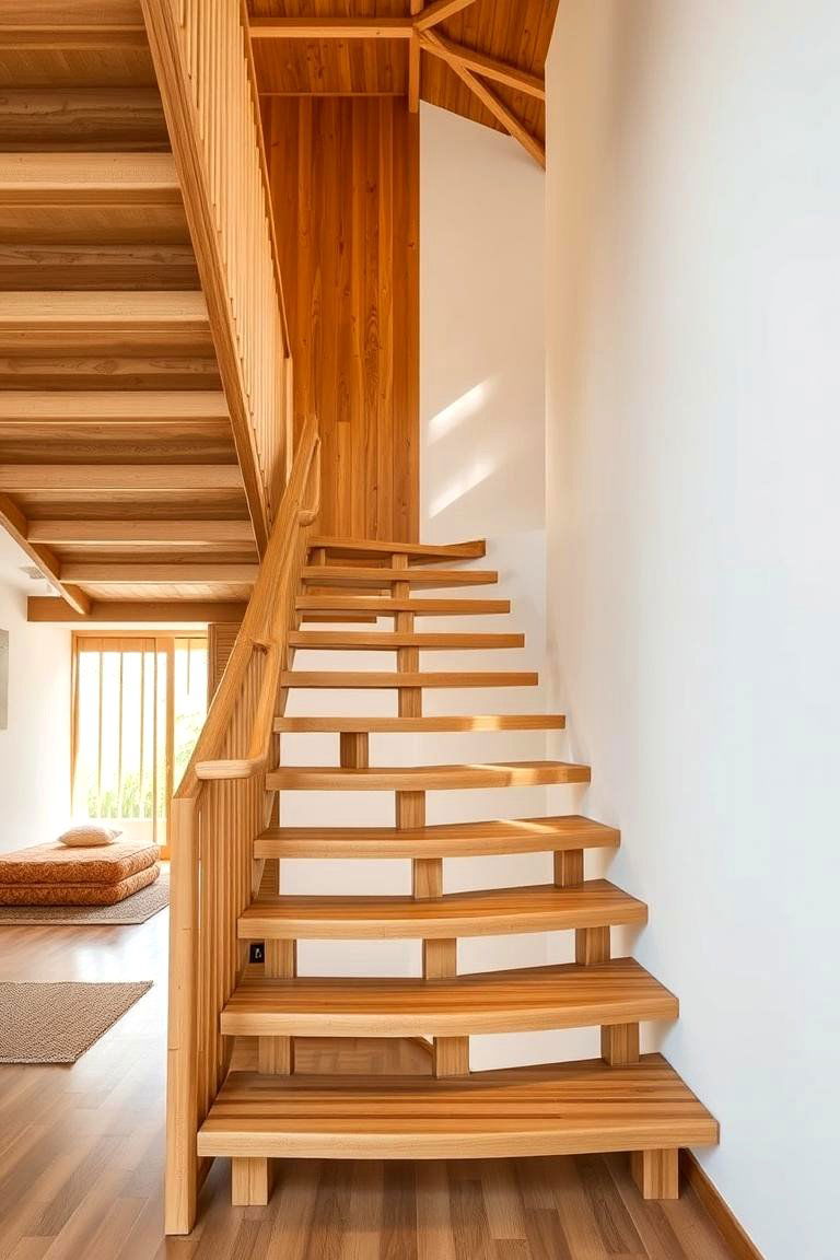Eco Friendly Bamboo Staircase - 24 Contemporary Staircase Design Ideas