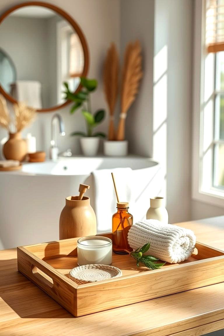Eco Friendly Bamboo Tray - 24 Bathroom Tray Ideas