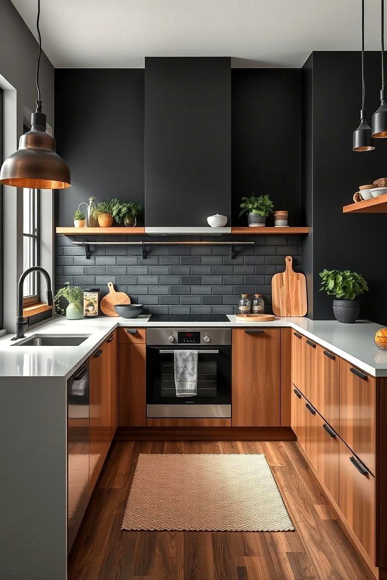 Eco Friendly Black Accents - 24 Black and Brown Kitchen Ideas