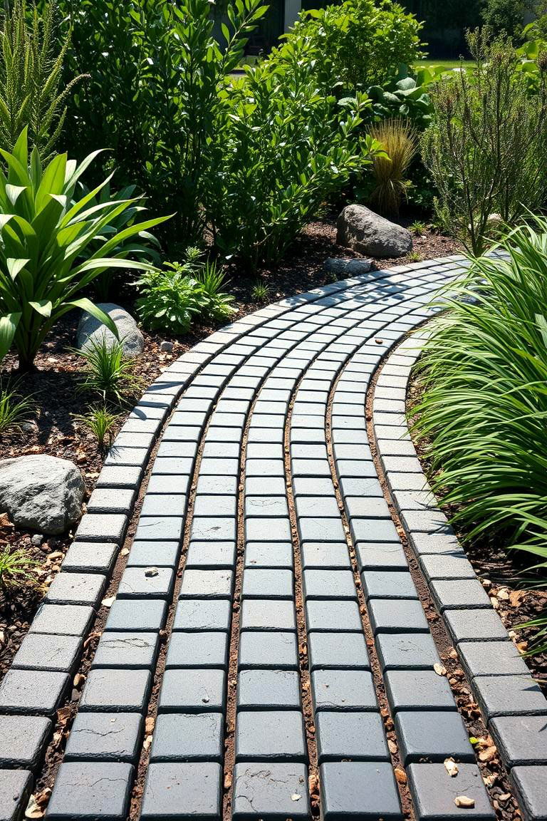 Eco Friendly Black Brick Walkway - 24 Black Brick Walkway Ideas