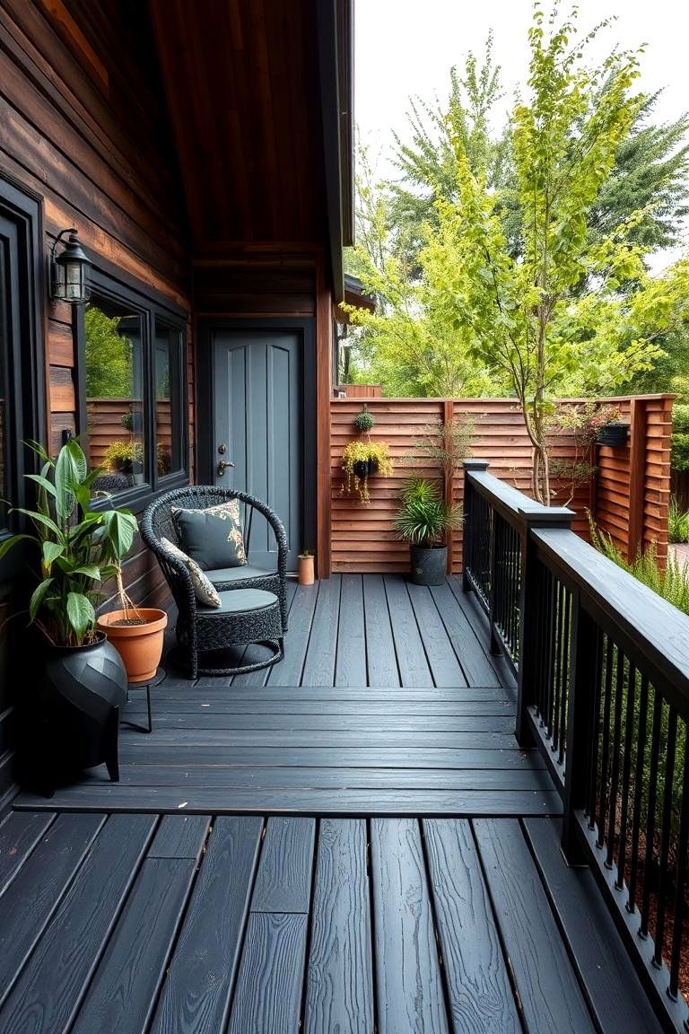 Eco Friendly Black Deck Design - 24 Black Deck Ideas