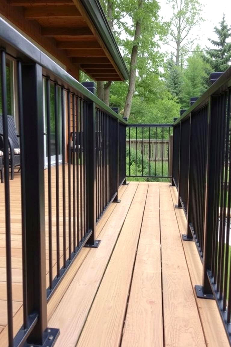 Eco Friendly Black Railing Using Recycled Materials - 24 black deck railing ideas