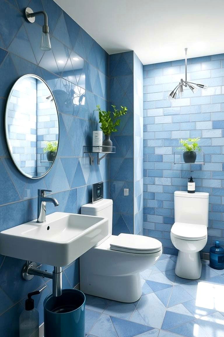 Eco Friendly Blue Elements - 24 Blue Bathroom Ideas