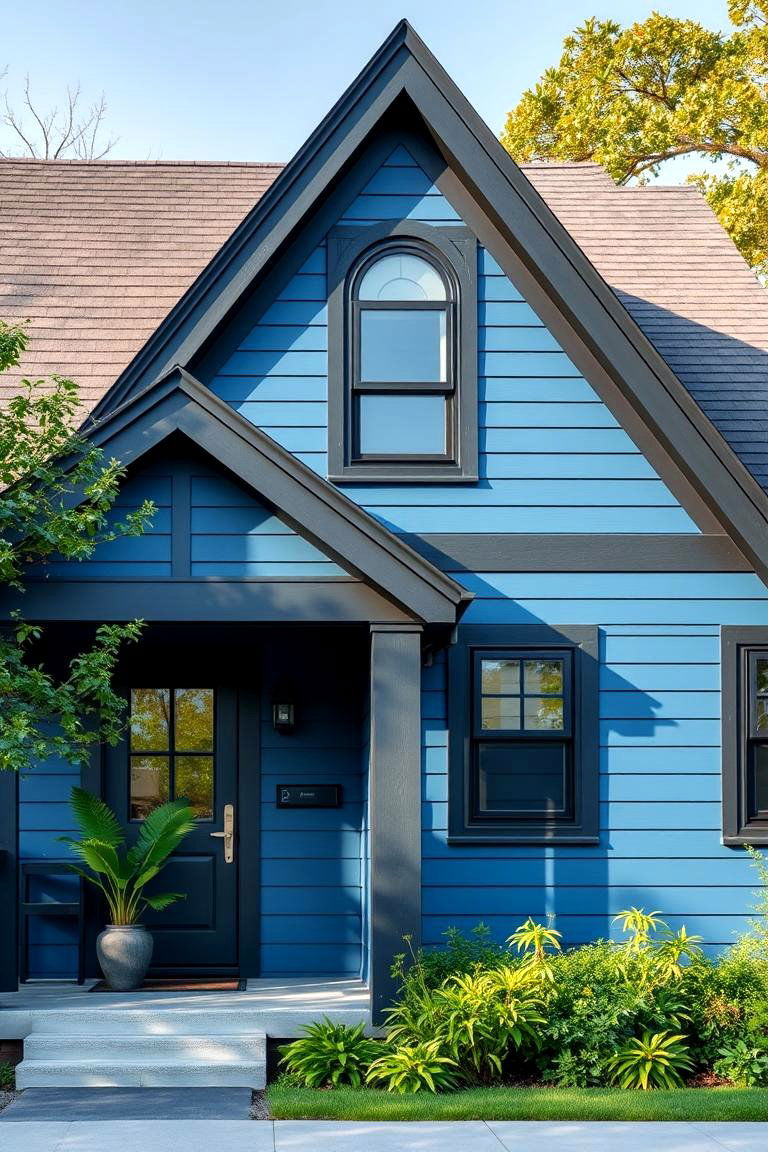 Eco Friendly Blue Living - 24 Blue House With Black Trim Ideas
