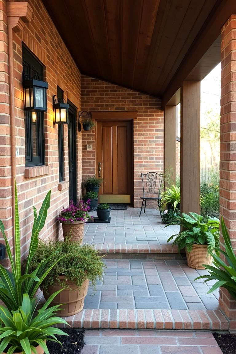 Eco Friendly Brick Porch Design - 24 Brick Porch Ideas