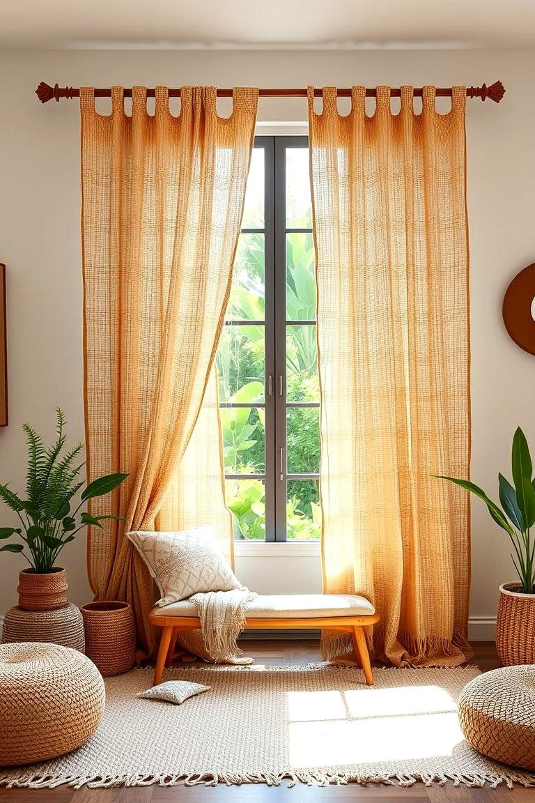 Eco Friendly Chic Sustainable Boho Drapes - 24 Boho Curtain Ideas