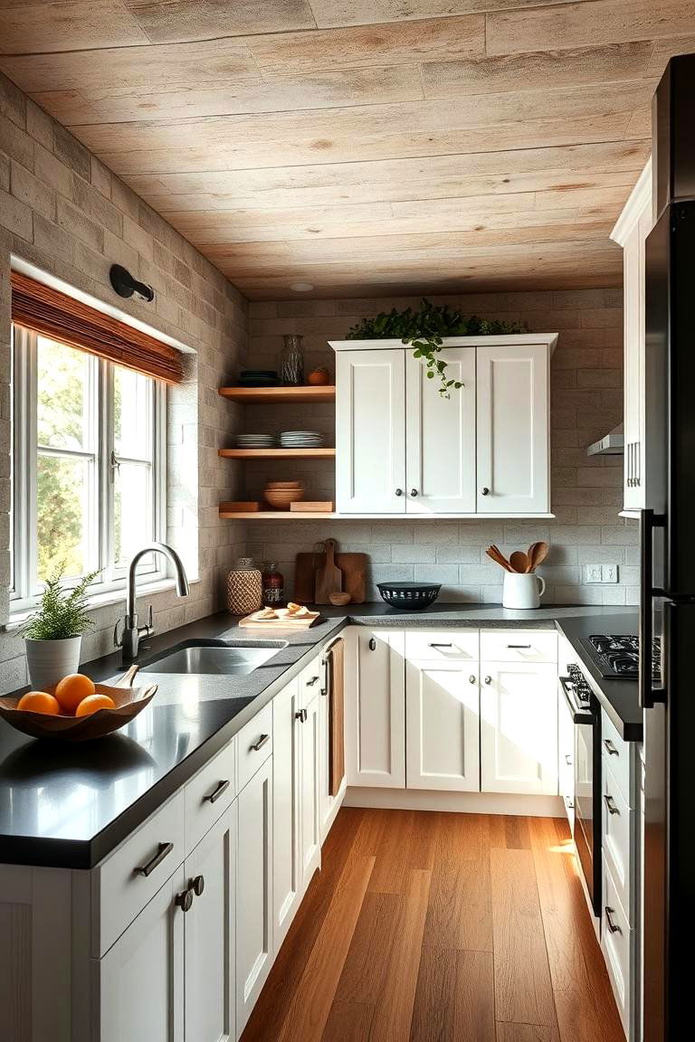 Eco Friendly Chic - 24 Kitchen With White Cabinets and Black Countertops Ideas