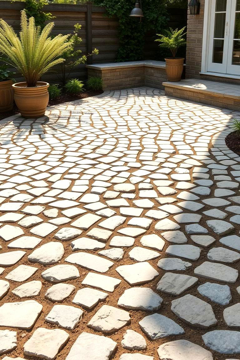 Eco Friendly Cobblestone Patio - 24 cobblestone patio ideas