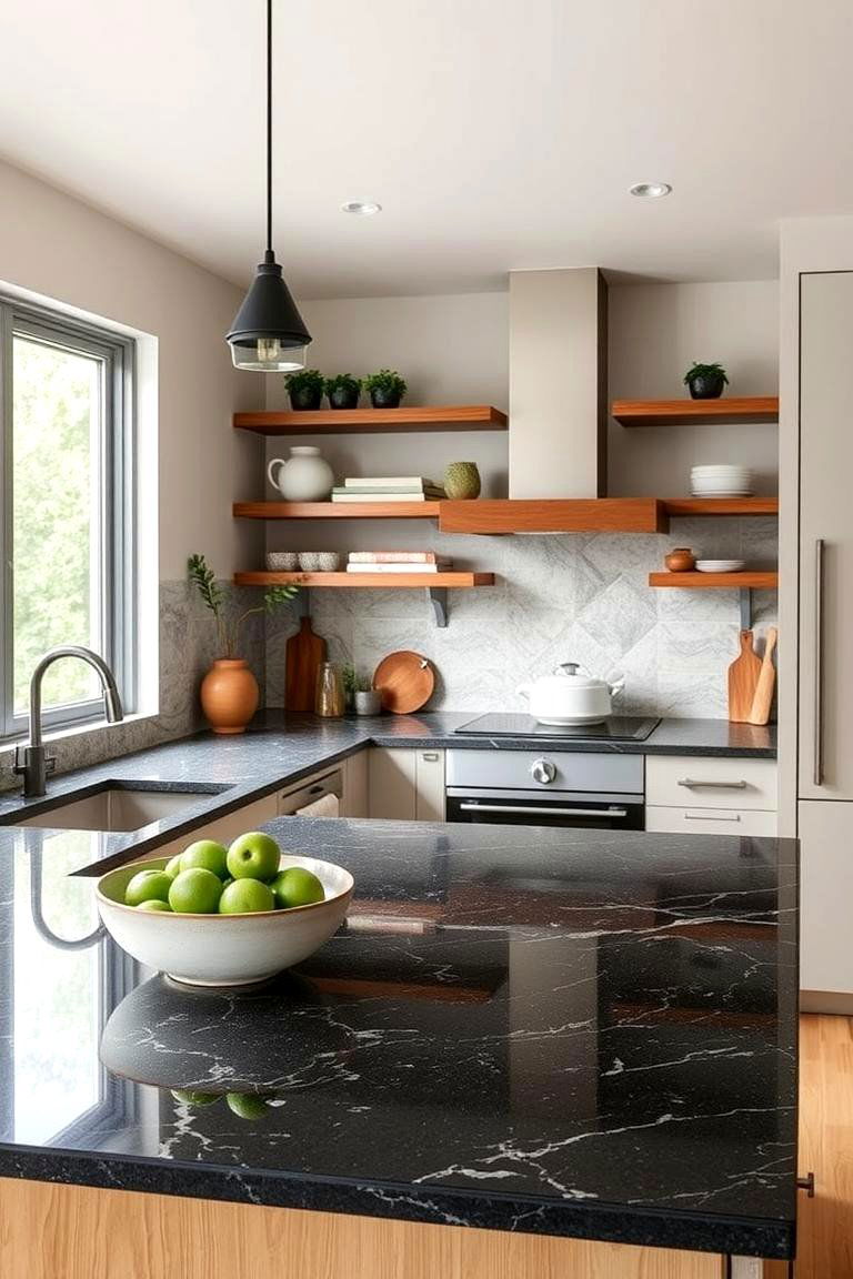 Eco Friendly Contemporary Design - 24 Black Granite Countertops Kitchen Ideas