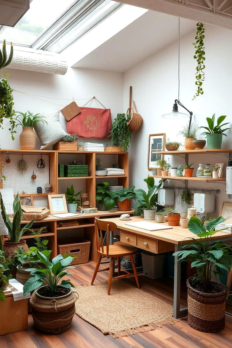 Eco Friendly Craft Space - 24 Craft Room Ideas