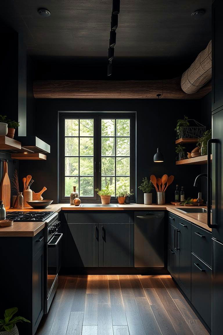 Eco Friendly Dark Kitchen - 24 Dark Kitchen Ideas