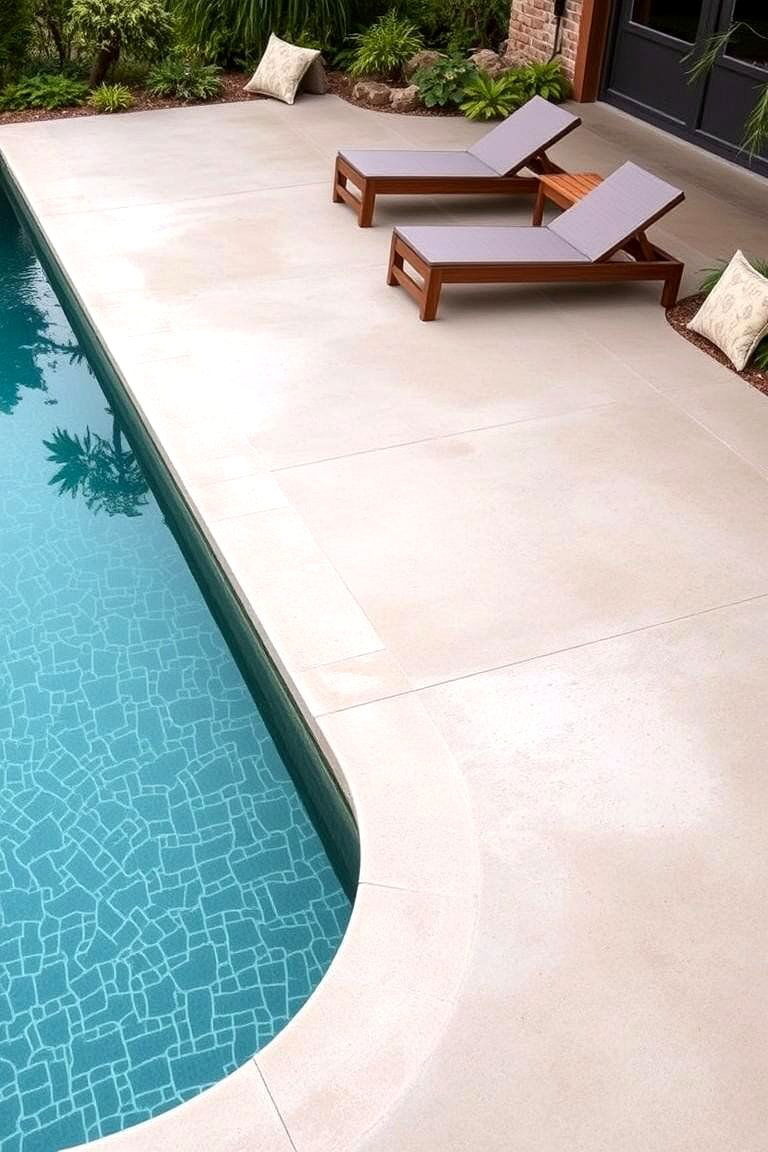 Eco Friendly Designs - 24 Concrete Pool Deck Ideas