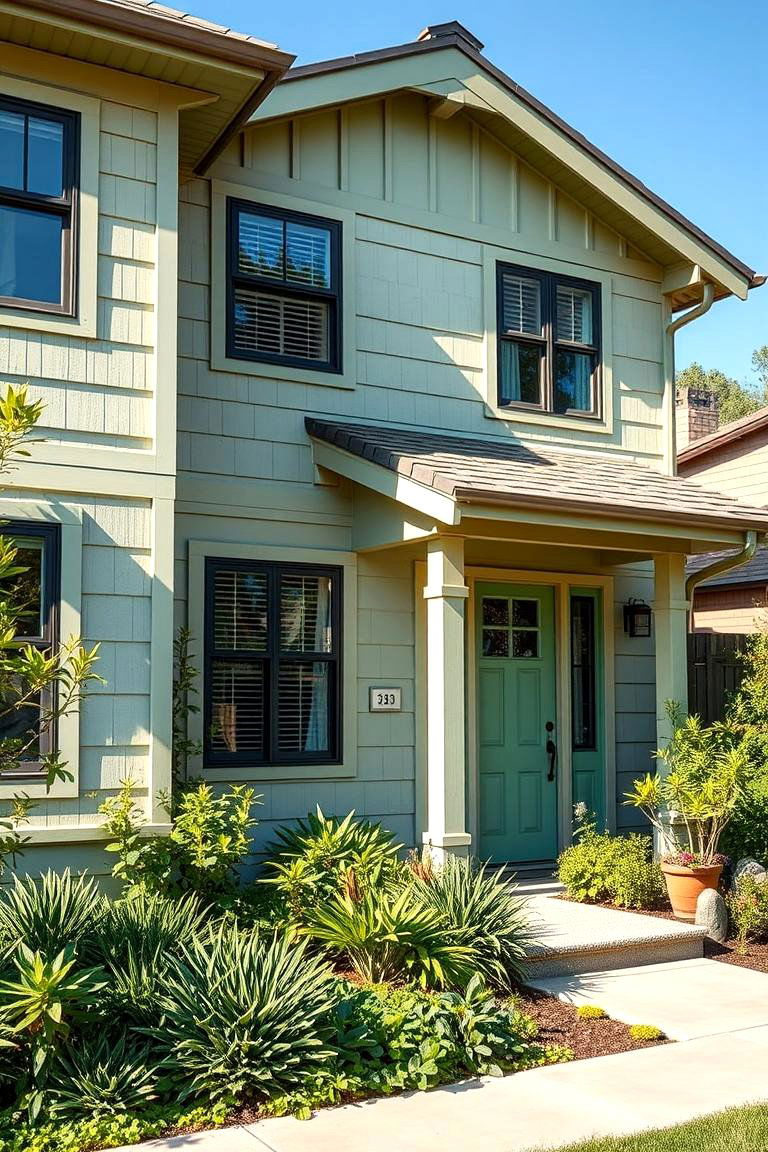 Eco Friendly Exterior Design - 24 Light Green House Exterior Ideas