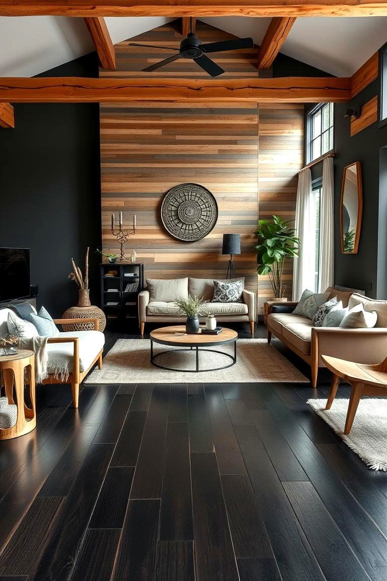 Eco Friendly Flooring Innovations - 24 Black Floor Living Room Ideas