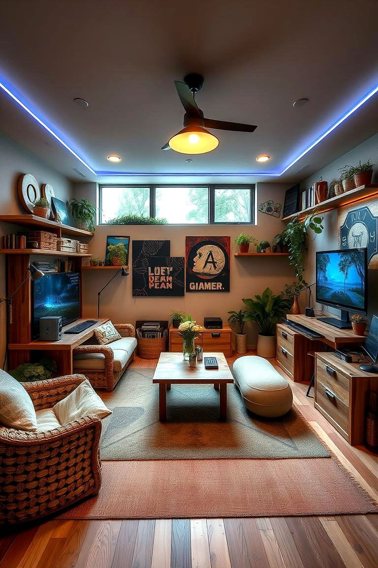 Eco Friendly Gamers Room - 24 Video Game Room Ideas