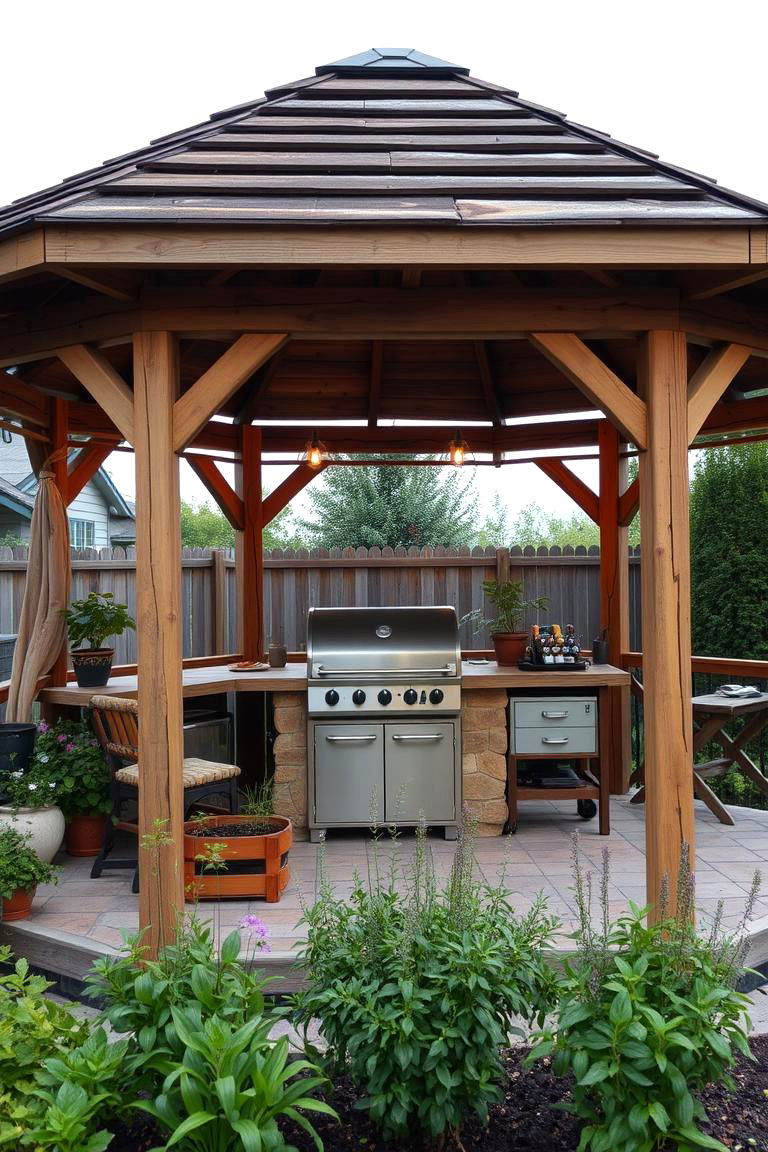 Eco Friendly Gazebo Kitchen - 24 Outdoor Kitchen with a Gazebo Ideas