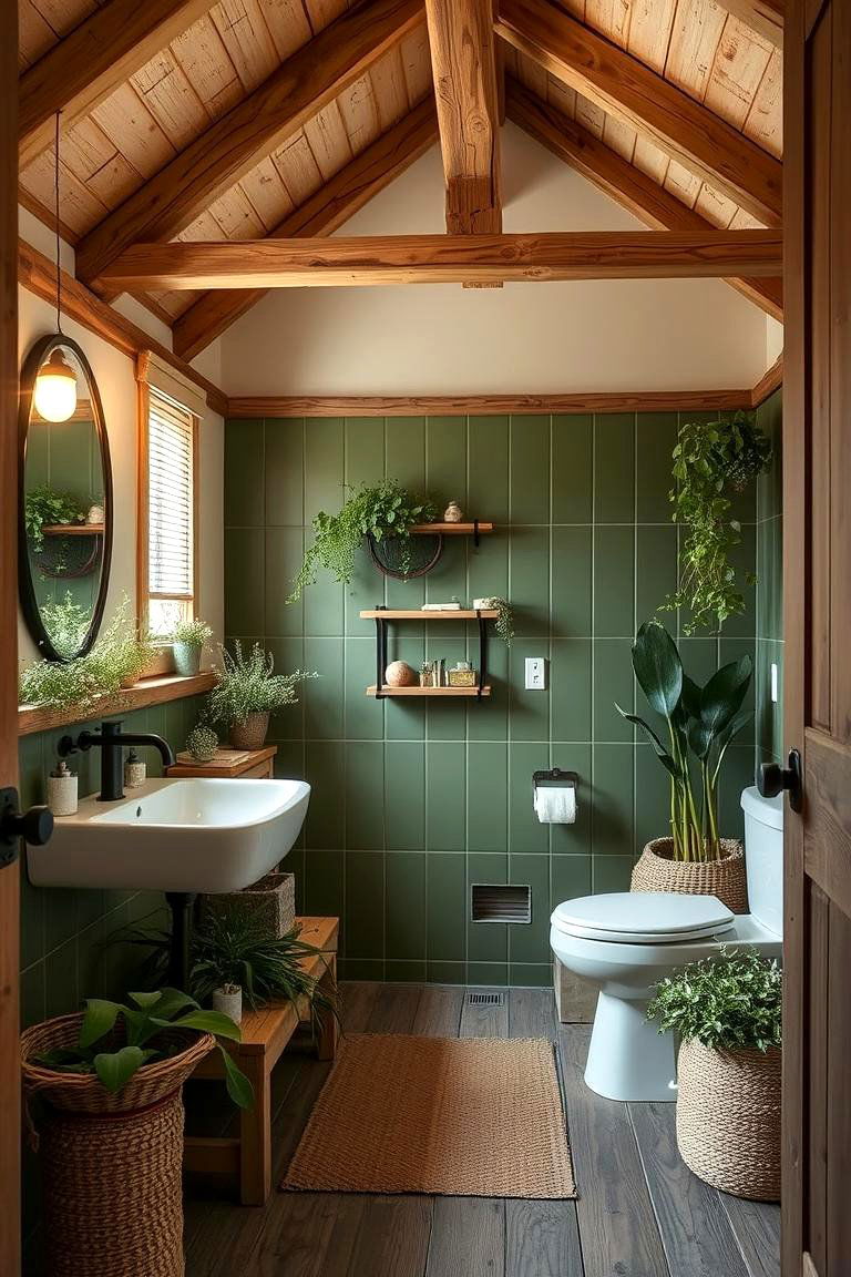 Eco Friendly Green Bathroom - 24 Barndominium Bathroom Ideas