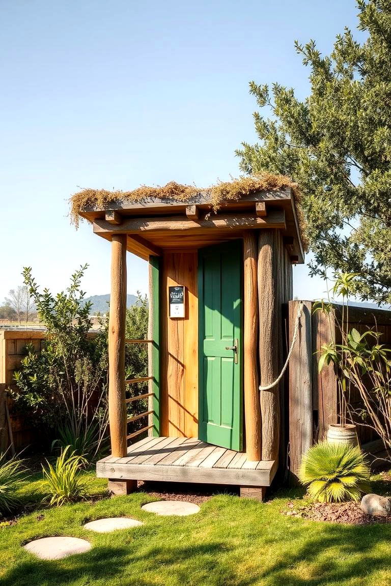Eco Friendly Green Outhouse - 24 Outhouse Design Ideas