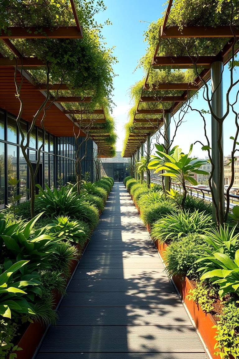 Eco Friendly Green Roof Walkway - 24 Covered Walkway Ideas